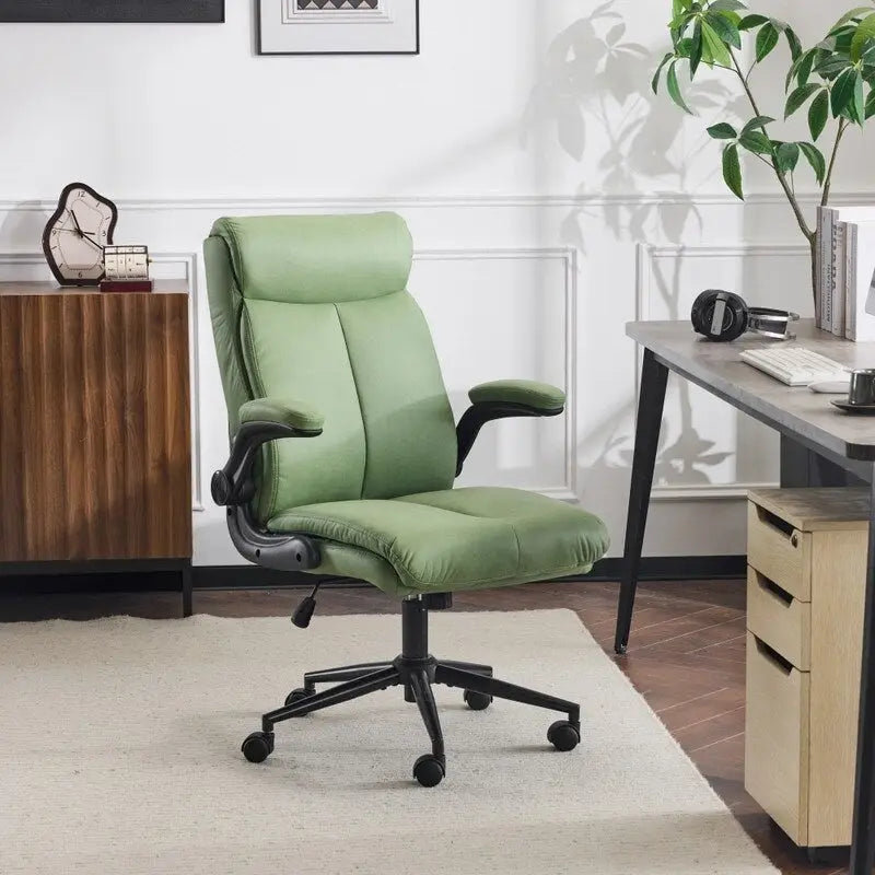 Chaise de bureau pivotante à dossier mi-hauteur 28W avec accoudoirs réglables - N/A