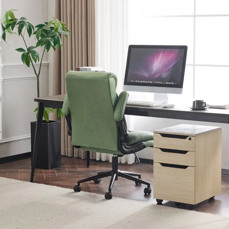 Chaise de bureau pivotante à dossier mi-hauteur 28W avec accoudoirs réglables - N/A