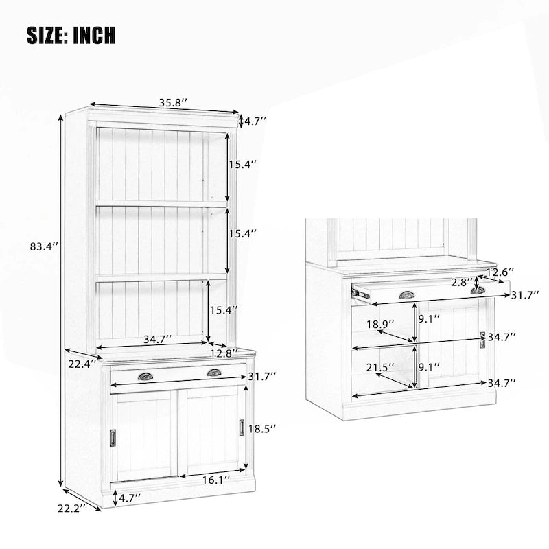 Étagère haute moderne avec éclairage LED et options de rangement polyvalentes