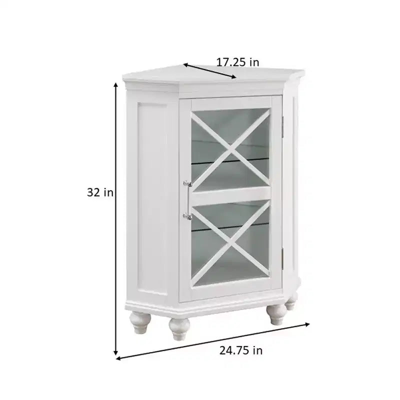 Meuble d'angle de sol en bois autoportant Teamson Home Blue Ridge
