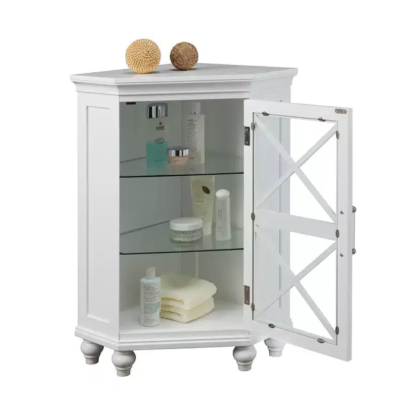 Meuble d'angle de sol en bois autoportant Teamson Home Blue Ridge
