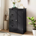 Costway Wooden 4 Drawer Bathroom Floor Cabinet Storage Cupboard 2 Shelves Free Standing White/Brown/Grey/Black