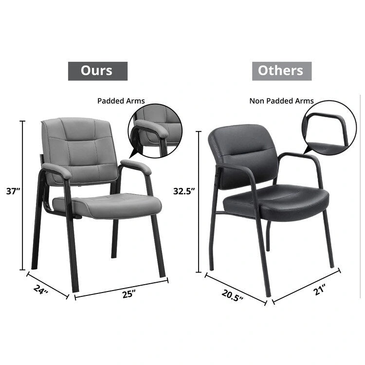 Fauteuils de bureau de direction en cuir de qualité supérieure avec accoudoirs rembourrés