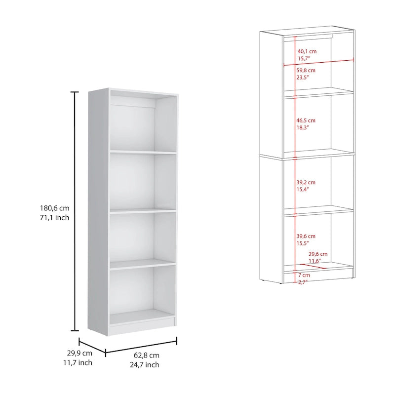 Ensemble de 3 bibliothèques Kenyon, 74 po de large, double armoire à 4 étagères