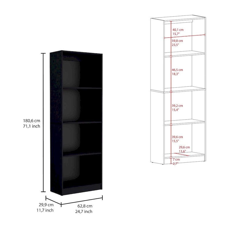 Ensemble de 3 bibliothèques Kenyon, 74 po de large, double armoire à 4 étagères