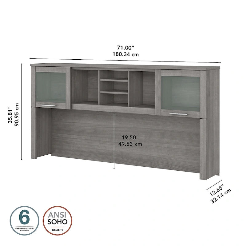 Hutch de 72 po pour bureau en L
