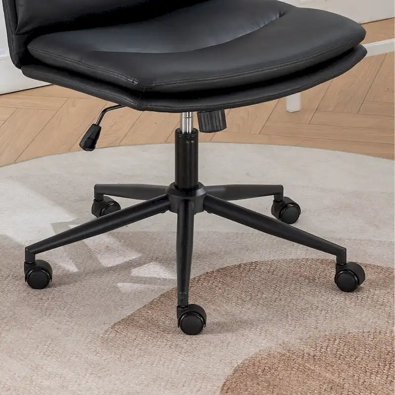 Chaise de bureau pivotante Roundhill Bizerte avec siège large et dossier croisé, chaise de vanité