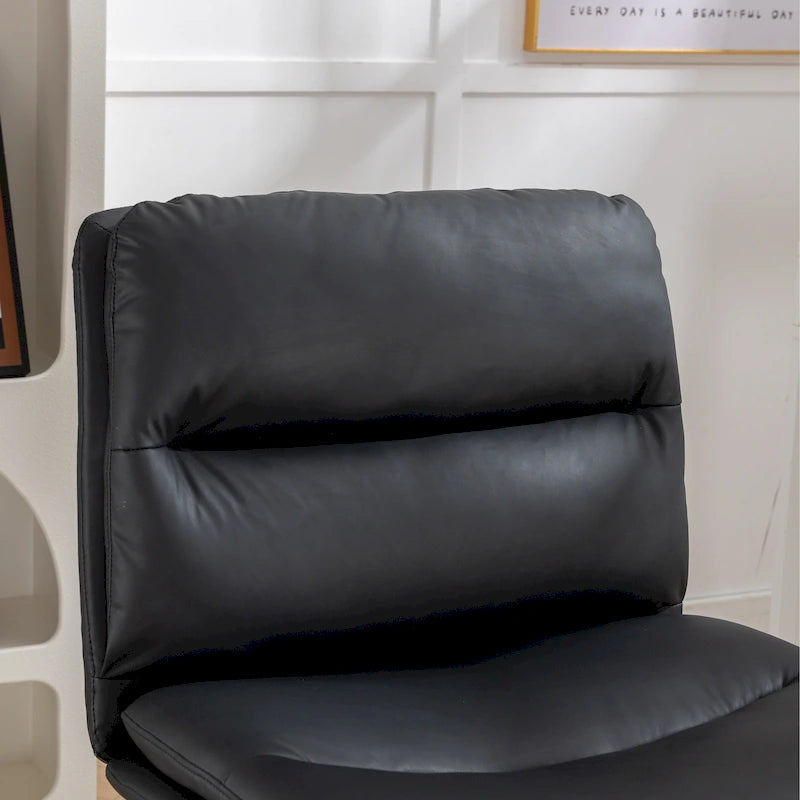 Chaise de bureau pivotante Roundhill Bizerte avec siège large et dossier croisé, chaise de vanité