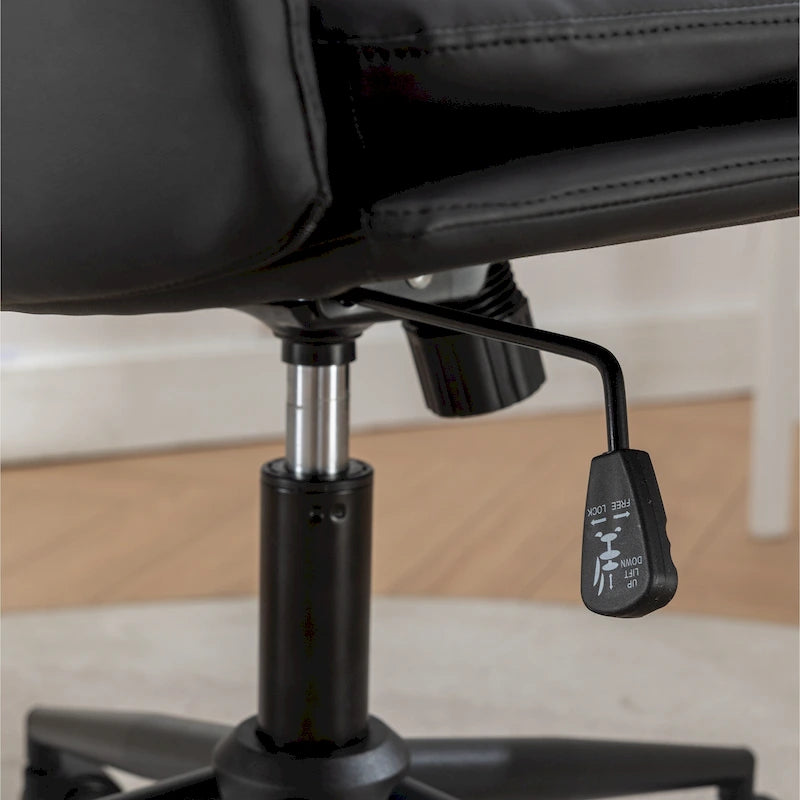 Chaise de bureau pivotante Roundhill Bizerte avec siège large et dossier croisé, chaise de vanité