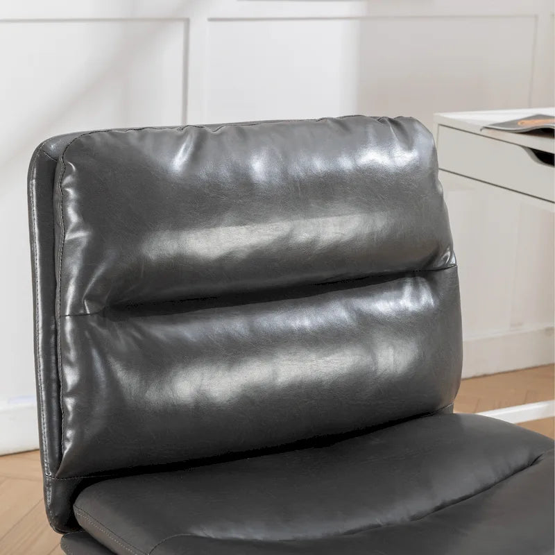 Chaise de bureau pivotante Roundhill Bizerte avec siège large et dossier croisé, chaise de vanité