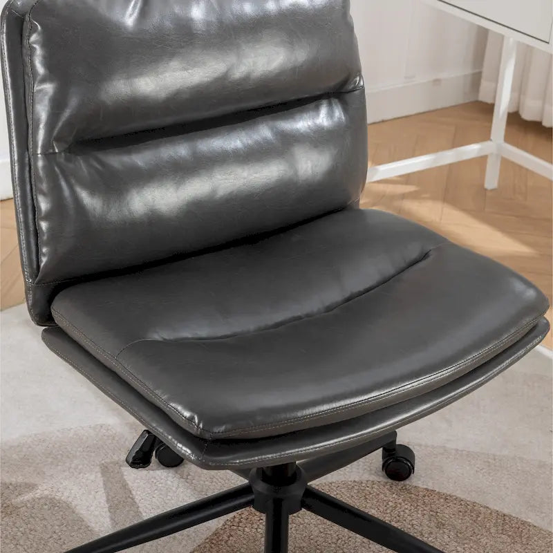 Chaise de bureau pivotante Roundhill Bizerte avec siège large et dossier croisé, chaise de vanité