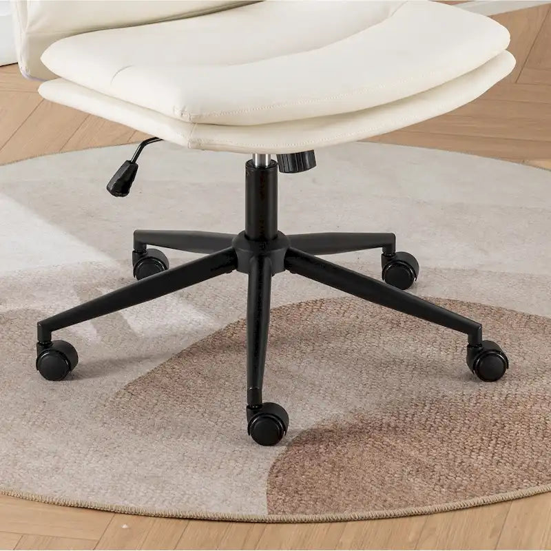 Chaise de bureau pivotante Roundhill Bizerte avec siège large et dossier croisé, chaise de vanité