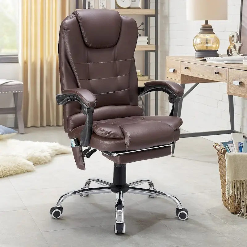 Fauteuil de bureau exécutif chauffant AECOJOY avec fonction massage et hauteur réglable