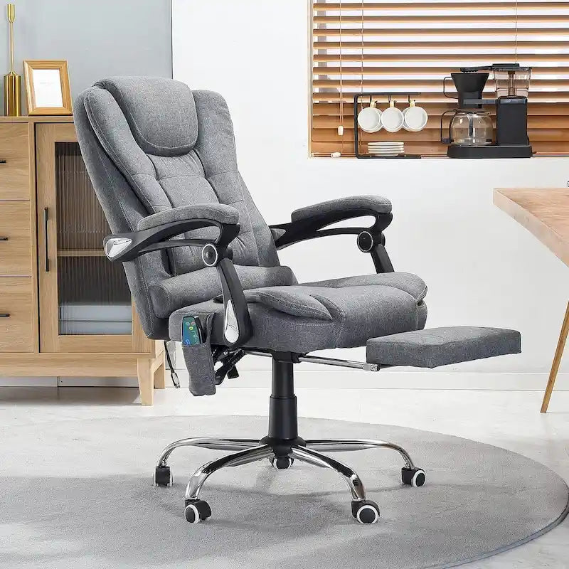 Fauteuil de bureau exécutif chauffant AECOJOY avec fonction massage et hauteur réglable