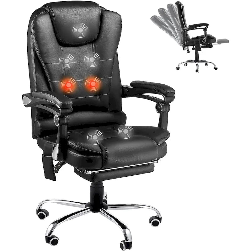 Fauteuil de bureau exécutif chauffant AECOJOY avec fonction massage et hauteur réglable