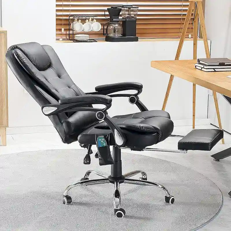 Fauteuil de bureau exécutif chauffant AECOJOY avec fonction massage et hauteur réglable