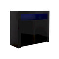 Meuble de rangement contemporain à 2 portes avec lumières LED