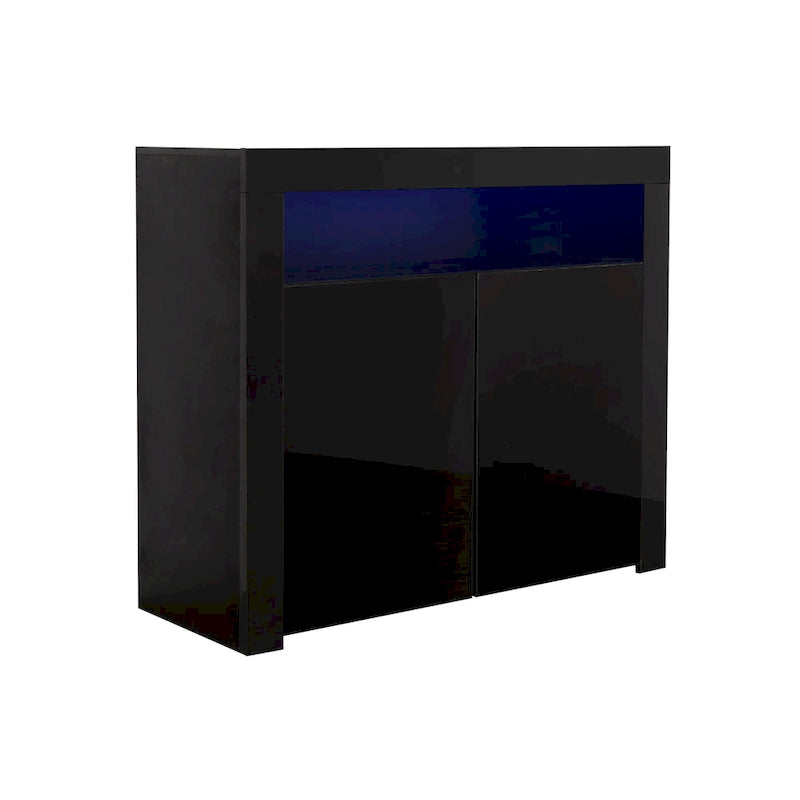 Meuble de rangement contemporain à 2 portes avec lumières LED