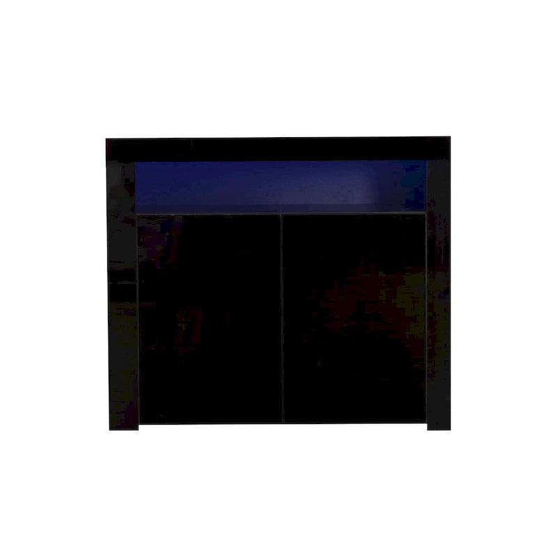 Meuble de rangement contemporain à 2 portes avec lumières LED