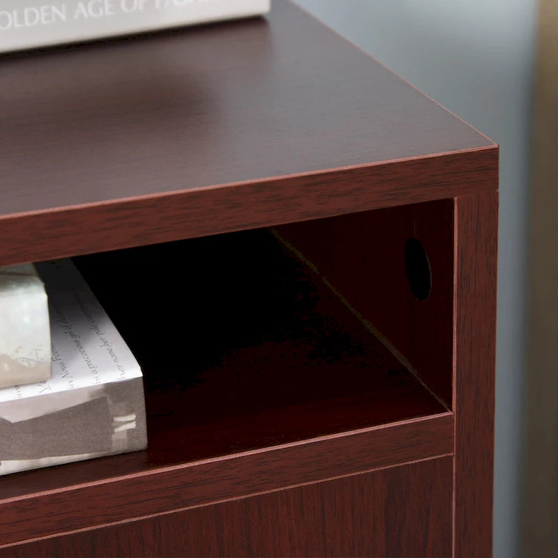 Meuble de rangement mobile avec tiroir et placard, support d'imprimante à roulettes