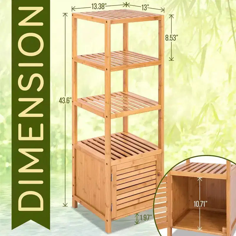 Meuble de Rangement à 5 Niveaux en Bambou SereneLife - SLHFTR40