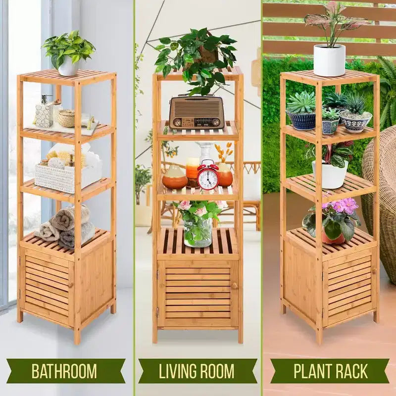 Meuble de Rangement à 5 Niveaux en Bambou SereneLife - SLHFTR40