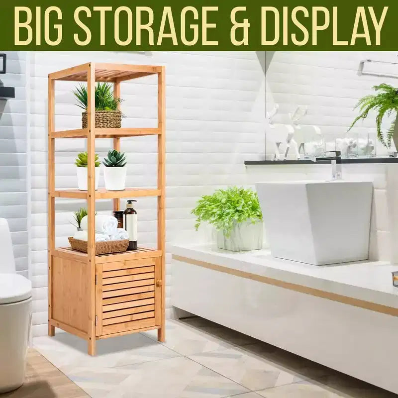 Meuble de Rangement à 5 Niveaux en Bambou SereneLife - SLHFTR40