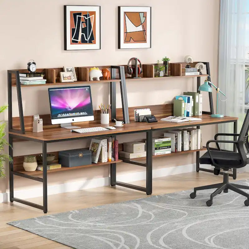 Bureau d'ordinateur avec huche et étagère, bureau à domicile, table d'étude/d'écriture