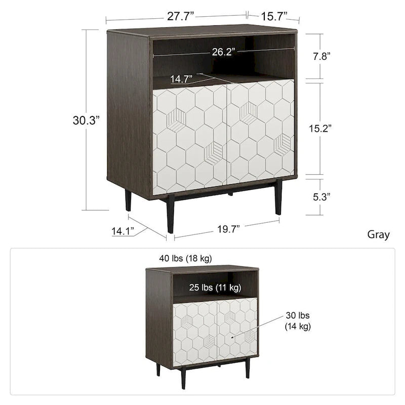 CosmoLiving by Cosmopolitan Armoire de Rangement Olivia Grise
