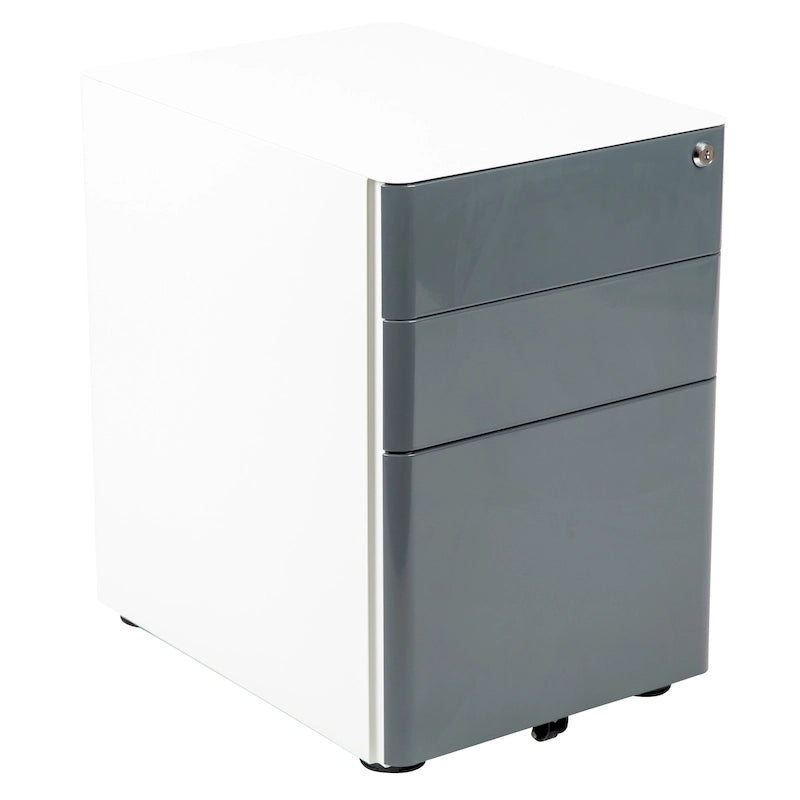 Meuble de rangement à tiroirs verrouillables moderne sur roulettes