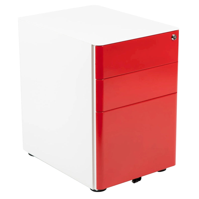 Meuble de rangement à tiroirs verrouillables moderne sur roulettes