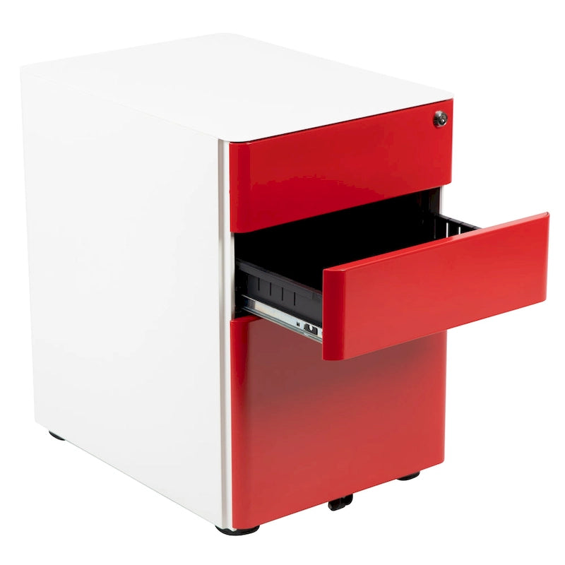 Meuble de rangement à tiroirs verrouillables moderne sur roulettes