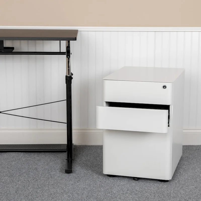 Meuble de rangement à tiroirs verrouillables moderne sur roulettes