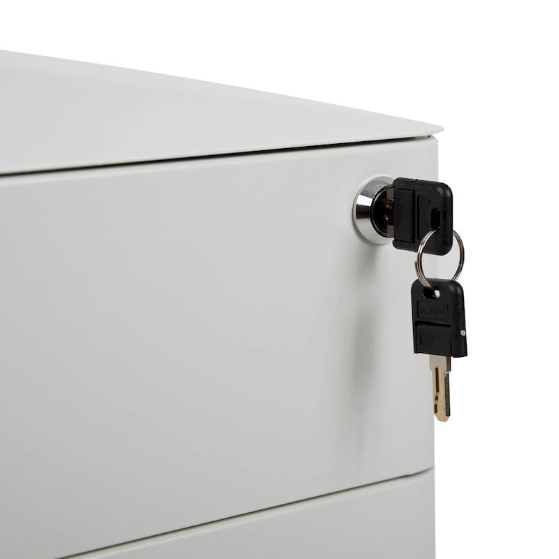 Meuble de rangement à tiroirs verrouillables moderne sur roulettes