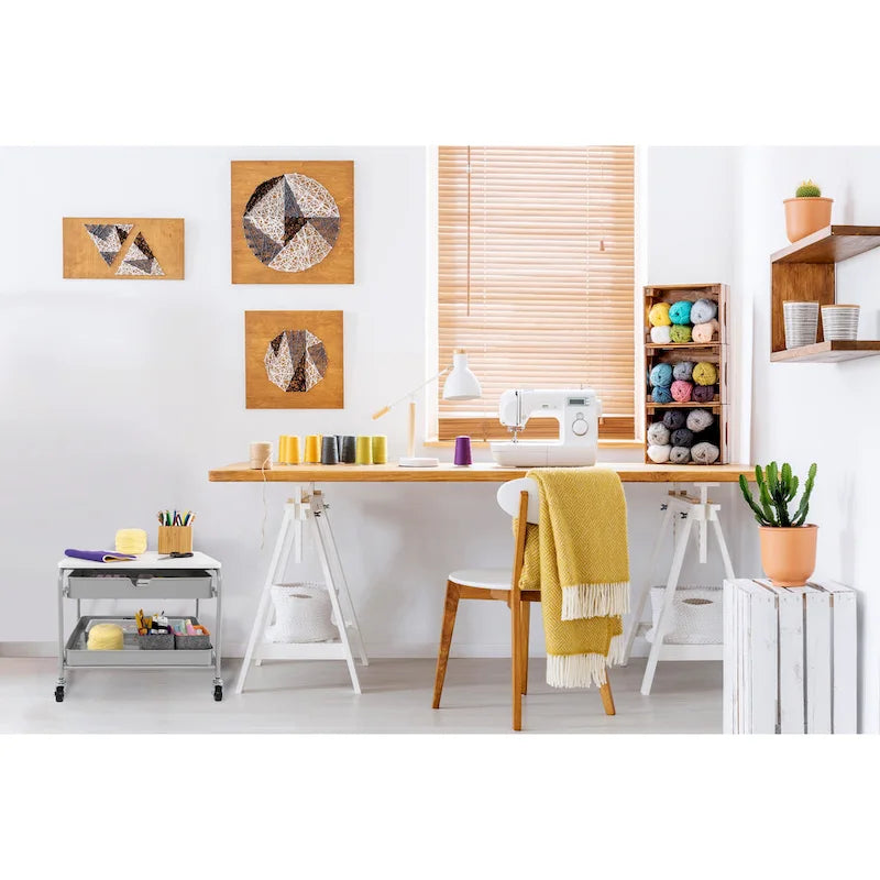 Chariot de rangement/imprimante sous le bureau Seville Classics, argent/blanc