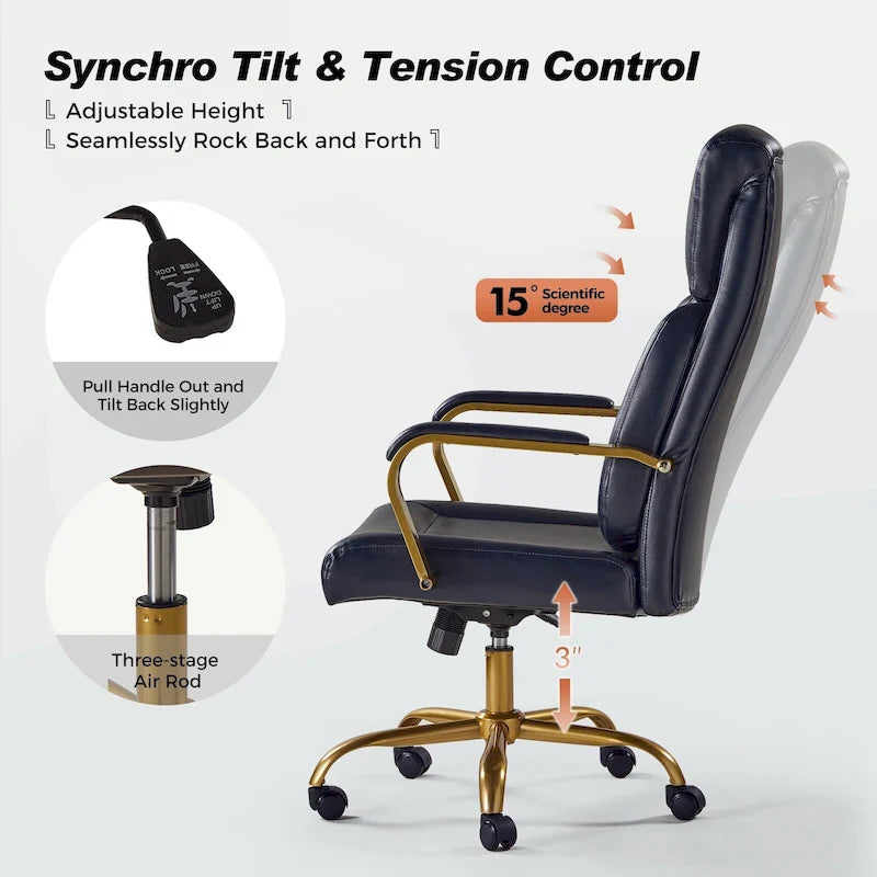 Chaise de bureau ergonomique Jode avec support lombaire par HULALA HOME