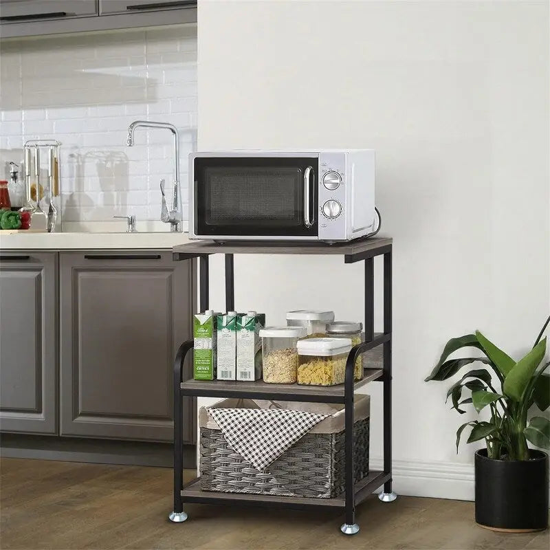 Support pour imprimante mobile à 3 niveaux sur roulettes avec étagères de rangement - 16P x 20L x 30H