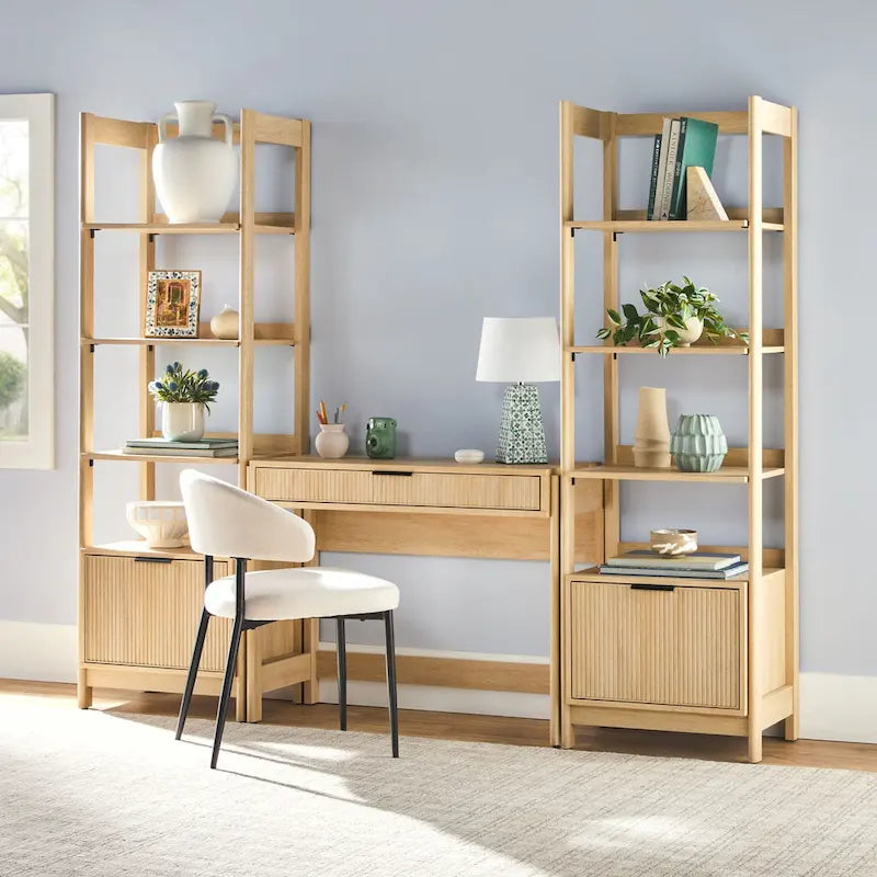 Bureau avec 2 bibliothèques étroites Middlebrook, ensemble 3 pièces