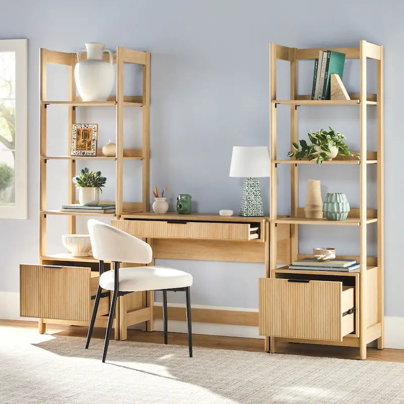 Bureau avec 2 bibliothèques étroites Middlebrook, ensemble 3 pièces