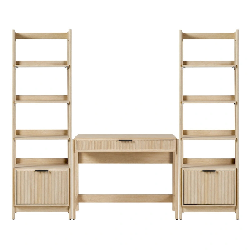 Bureau avec 2 bibliothèques étroites Middlebrook, ensemble 3 pièces