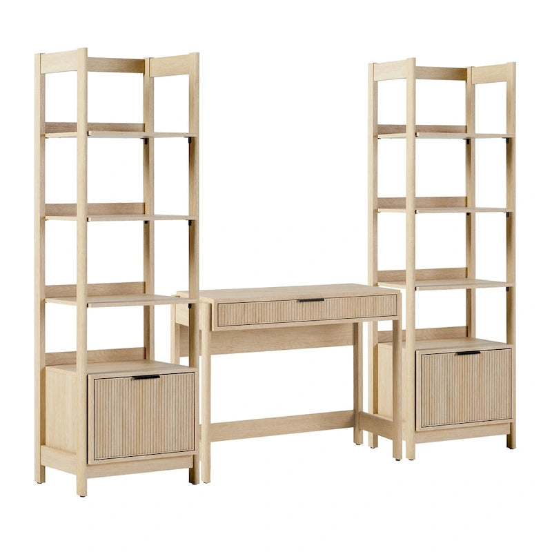 Bureau avec 2 bibliothèques étroites Middlebrook, ensemble 3 pièces