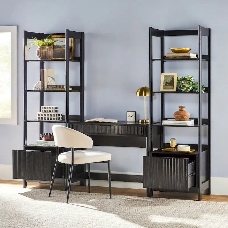 Bureau avec 2 bibliothèques étroites Middlebrook, ensemble 3 pièces