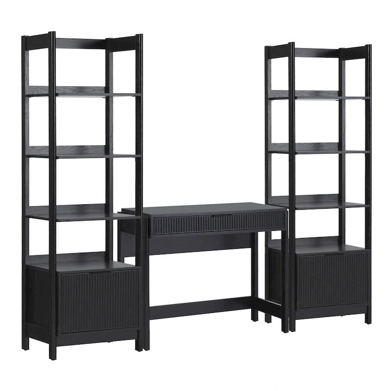 Bureau avec 2 bibliothèques étroites Middlebrook, ensemble 3 pièces