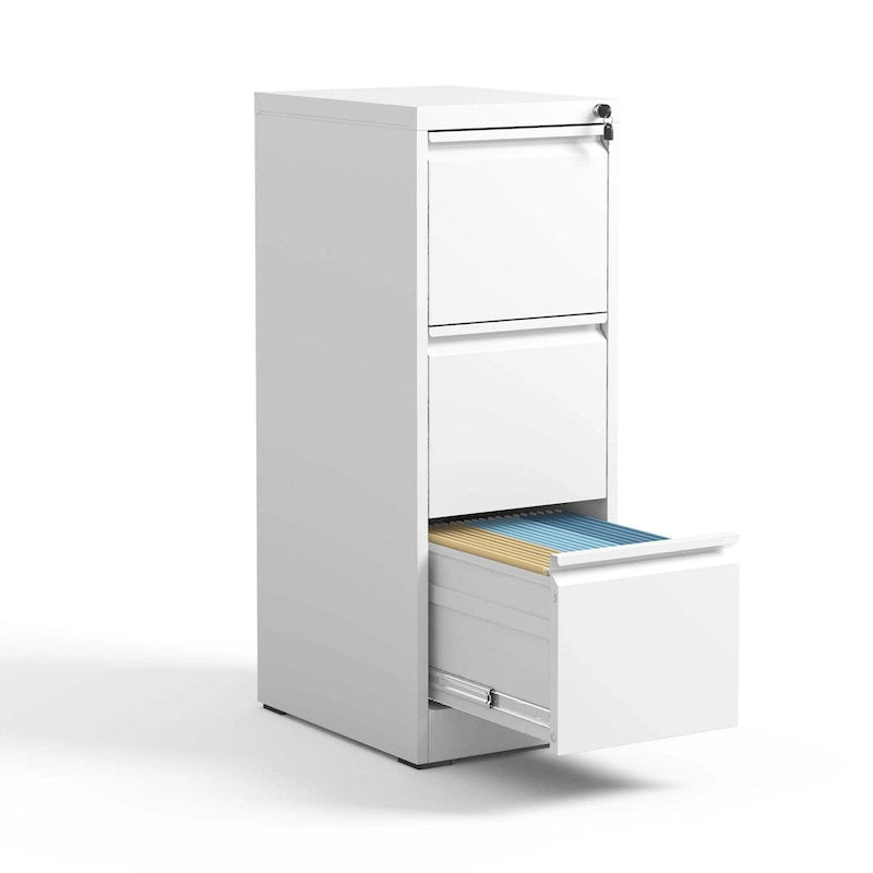 Classeur vertical en métal à 3 tiroirs avec serrure, armoire de classement verticale en acier pour bureau/domicile pour format A4 légal/lettre3