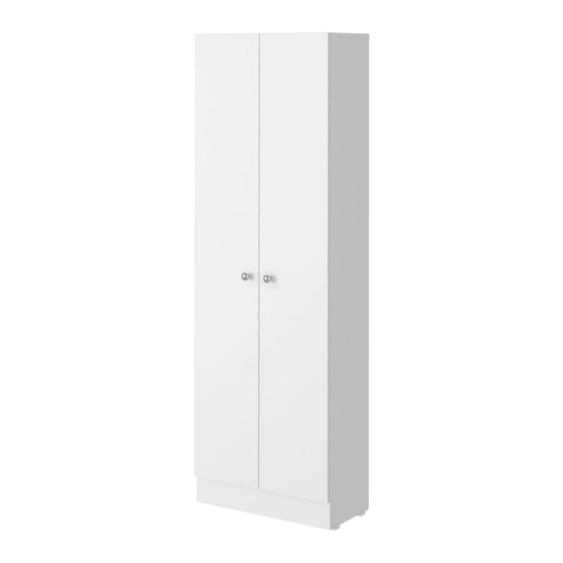 Armoire haute de rangement à 2 portes Buxton rectangle gris clair