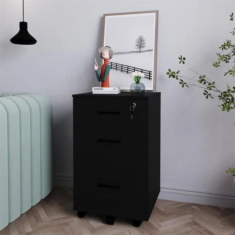Classeur à 3 tiroirs avec serrure - 26,47P x 18,56L x 6,91H