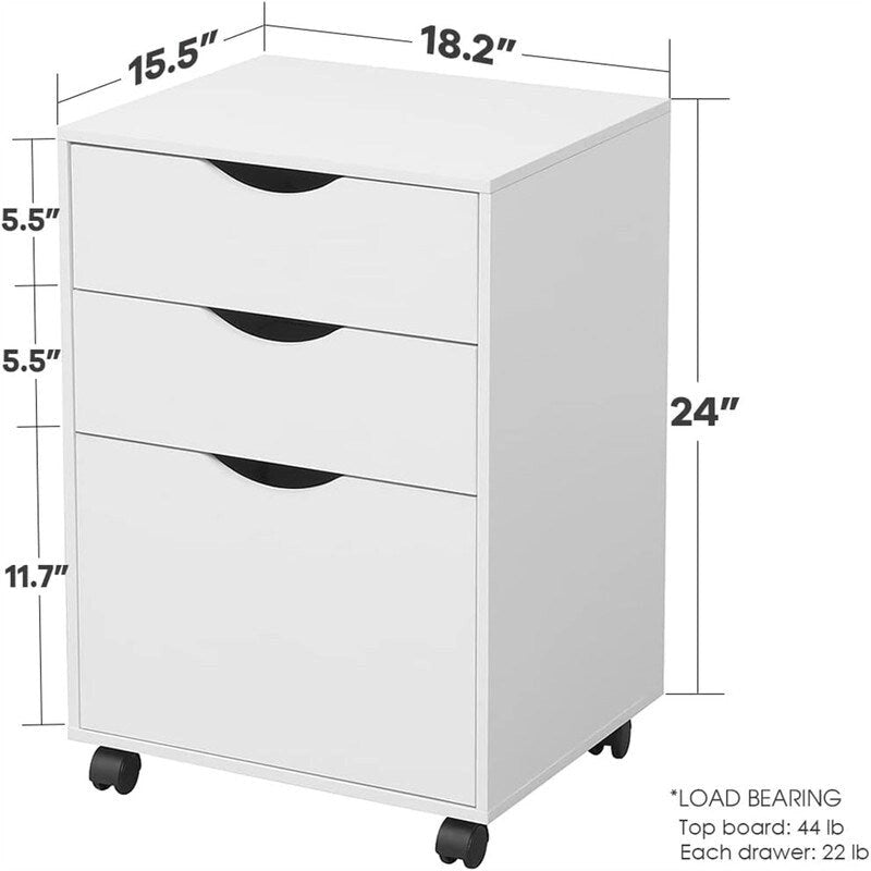 Meuble de rangement 3 tiroirs - 15,5P x 18,1L x 24H