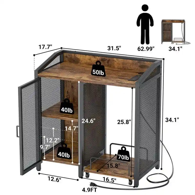 Classeurs de bureau à 3 tiroirs - 16,5P x 31,5L x 34H