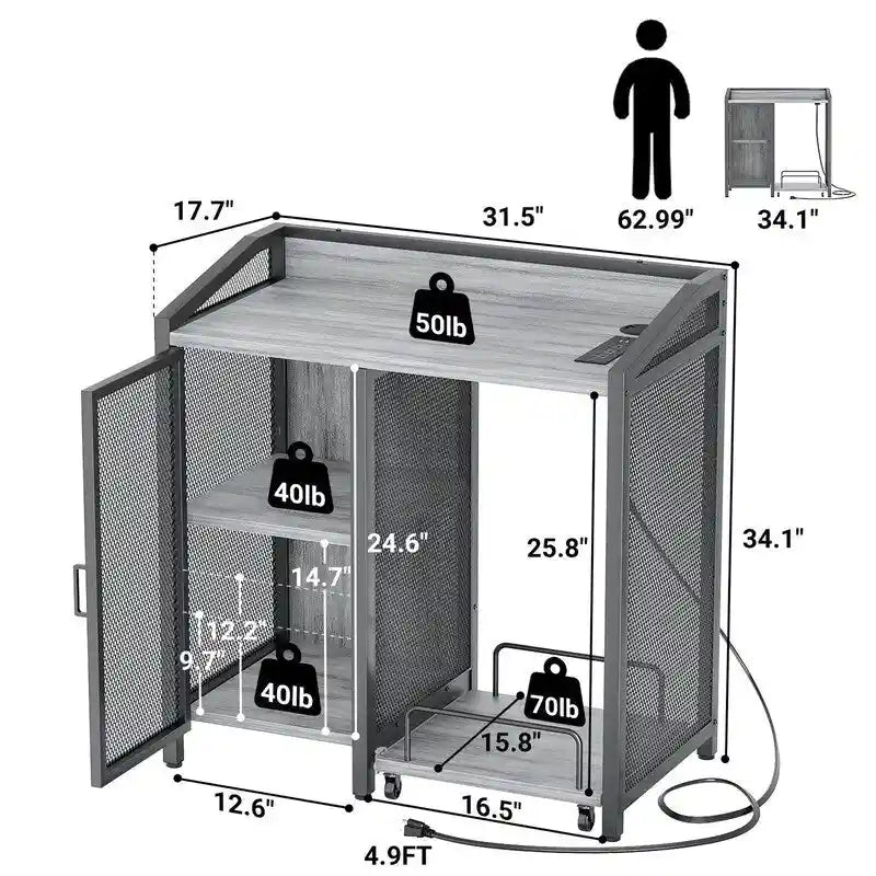 Classeurs de bureau à 3 tiroirs - 16,5P x 31,5L x 34H