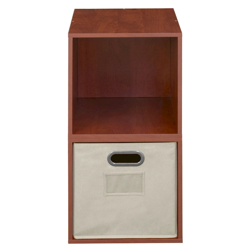 Ensemble de rangement Noble Connect – 2 cubes et 1 bac en toile – Cerisier/Naturel